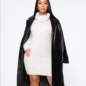 Fashion Nova Grey Turtle Neck Sweater Dress XS